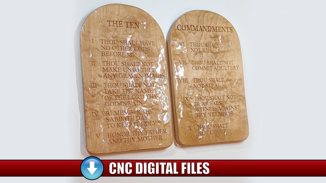 DIY CNC Pattern Ten Commandments Wall Art Template Stone Tablet ...