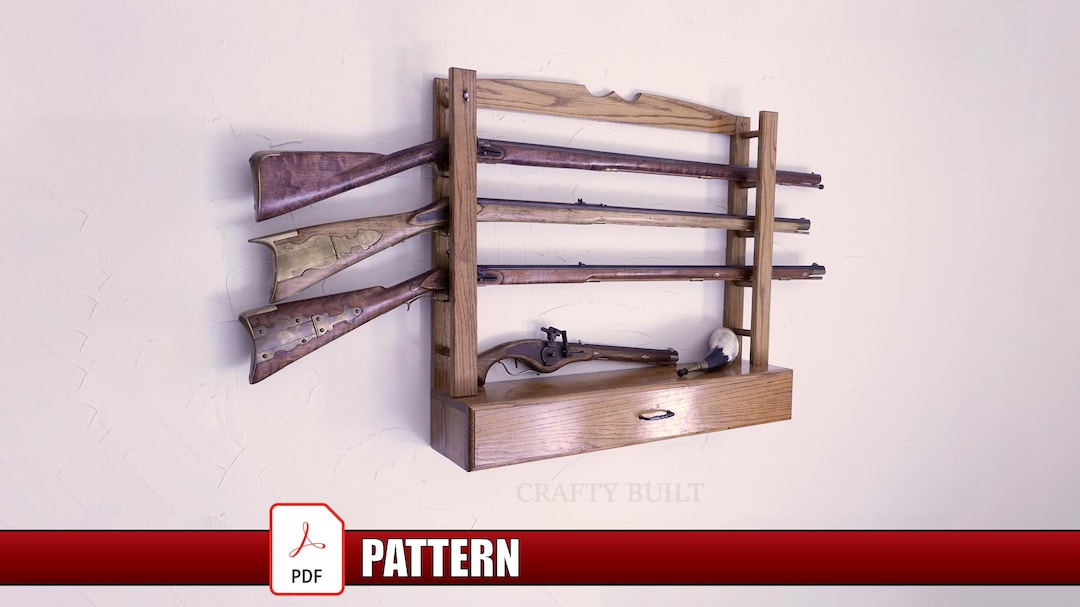 DIY Wood Gun Rack Wall Display Plans Rifle Storage Blueprint ...