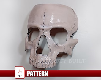 DIY Leather Pattern Decorative Skull Mask Template PDF Floral Halloween Masquerade Mask Leathercraft Digital Download Spooky Disguise