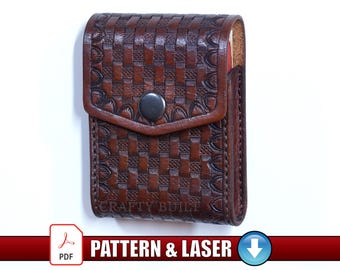 DIY Leather Pattern Playing Card Case Template PDF Belt Mounted Holder Leathercraft Renaissance Accessory Digital Download Larp