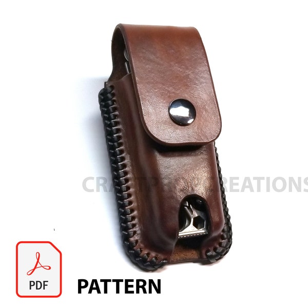 Plantilla de patrón de bricolaje - Funda de cuchillo Leatherman - Descarga PDF, Funda Leatherman, Funda de cuero