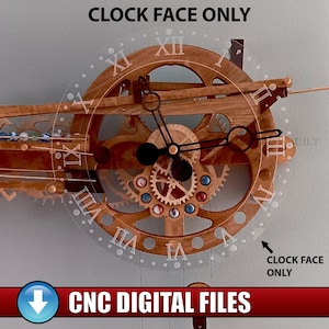 Clock face ONLY DIY Pattern Acrylic CNC Template Clayton Boyer Custom Clock Face Vectric Files, VCarve Vector Files , stl, svg, Dxf, eps, ai