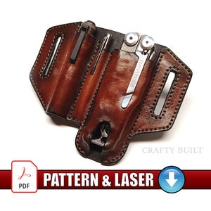 DIY Pattern PDF Template for Leatherman Knife Holster Multi Tool Sheath Organizer Flashlight Pen Case Tool Belt Leather Accessory Download