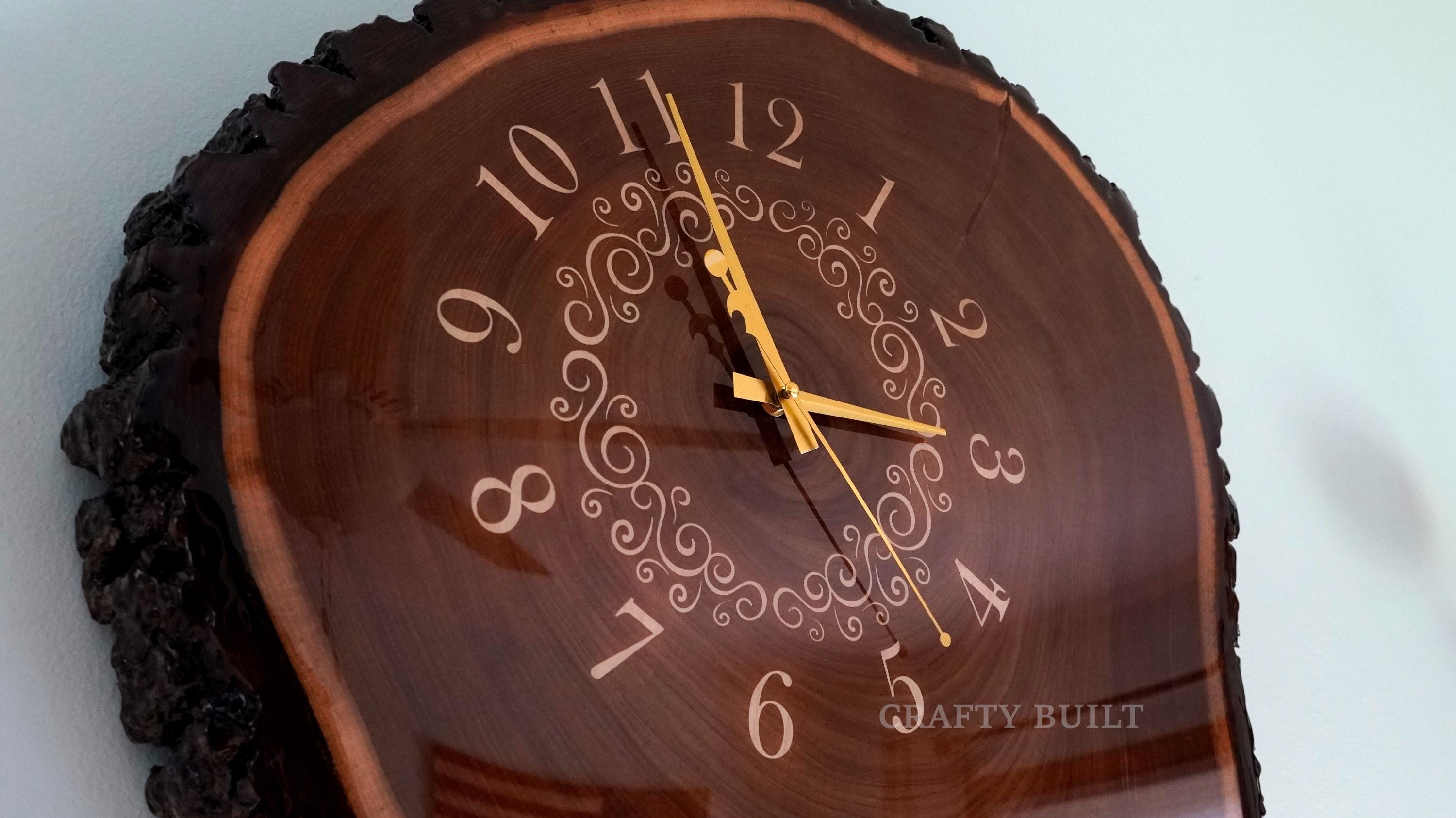 DIY Wood Inlay Carving Clock CNC Pattern Vectric Aspire Digital File ...