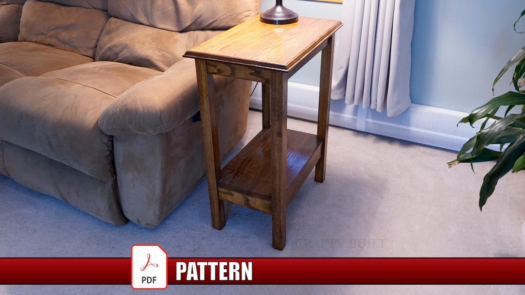 DIY Sofa End Table Plans Modern Side Table Woodworking Blueprint Living ...