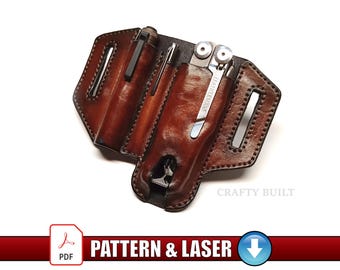DIY Pattern PDF Template for Leatherman Knife Holster Multi Tool Sheath Organizer Flashlight Pen Case Tool Belt Leather Accessory Download