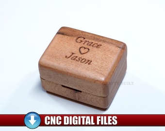 DIY Template Wood Ring Box CNC Files Jewelry Case Ring Keeper Vectric Files Proposal Case Engagement Gift Wooden Case, dxf, eps, pdf, svg