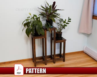 DIY PDF Pattern Tiered Plant Stand Template Wood Flower Shelf Blueprint indoor Outdoor Woodworking Plans Digital Download Beginner