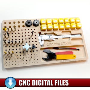 DIY Pattern Router Bits Tray Template CNC Files Tool Organizer Pattern Wood Tray Collet Holder Router Bit Storage Rack Vectric VCarve, svg