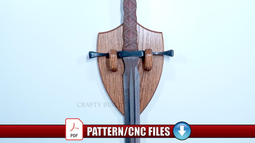 DIY Pattern Template Hand Cut and CNC Files Sword Wall Display PDF ...
