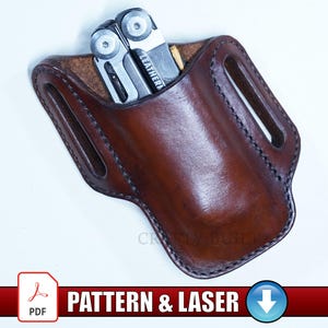 Patrón digital DIY Plantilla PDF Funda de cuchillo Leatherman Archivos digitales Lightburn Funda para multiherramienta PDF Funda Leatherman