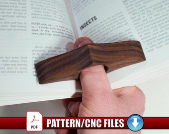 CNC Template Thumb Book Page Holder Accessory Book Buddy Page Holder DIY Pattern Wooden Page Spreader Reader Book Lover Gift