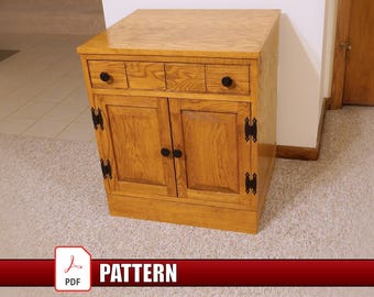 DIY Wood Nightstand Build Plans Bedside Table Template Furniture Project Printable PDF Digital Download