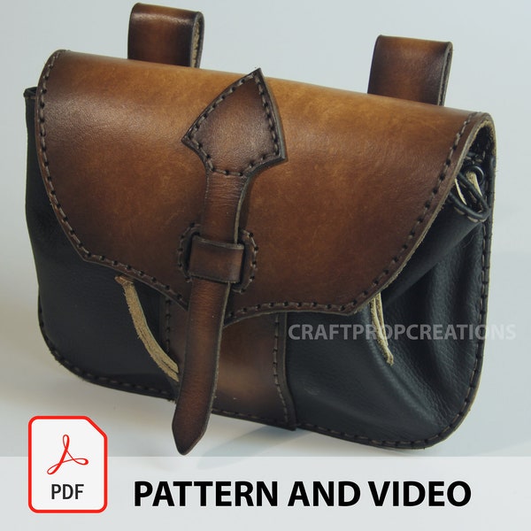 DIY Pattern Template - Small Leather Hip Carry Bag Pattern - PDF Download/Video Tutorial - Belt Bag - Day Pack - Fanny Pack