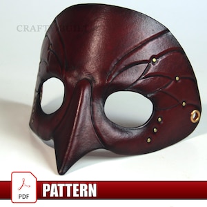 DIY Leather Bird Mask Pattern Template PDF Digital Download Halloween Costume Cosplay Masquerade Mask Leather Disguise Facial Covering