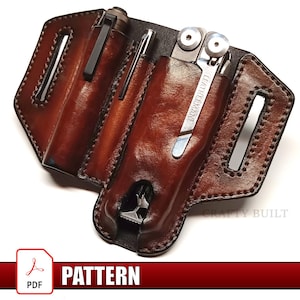 DIY Pattern PDF Template for Leatherman Knife Holster Multi Tool Sheath Organizer Flashlight Pen Case Tool Belt Leather Accessory Download
