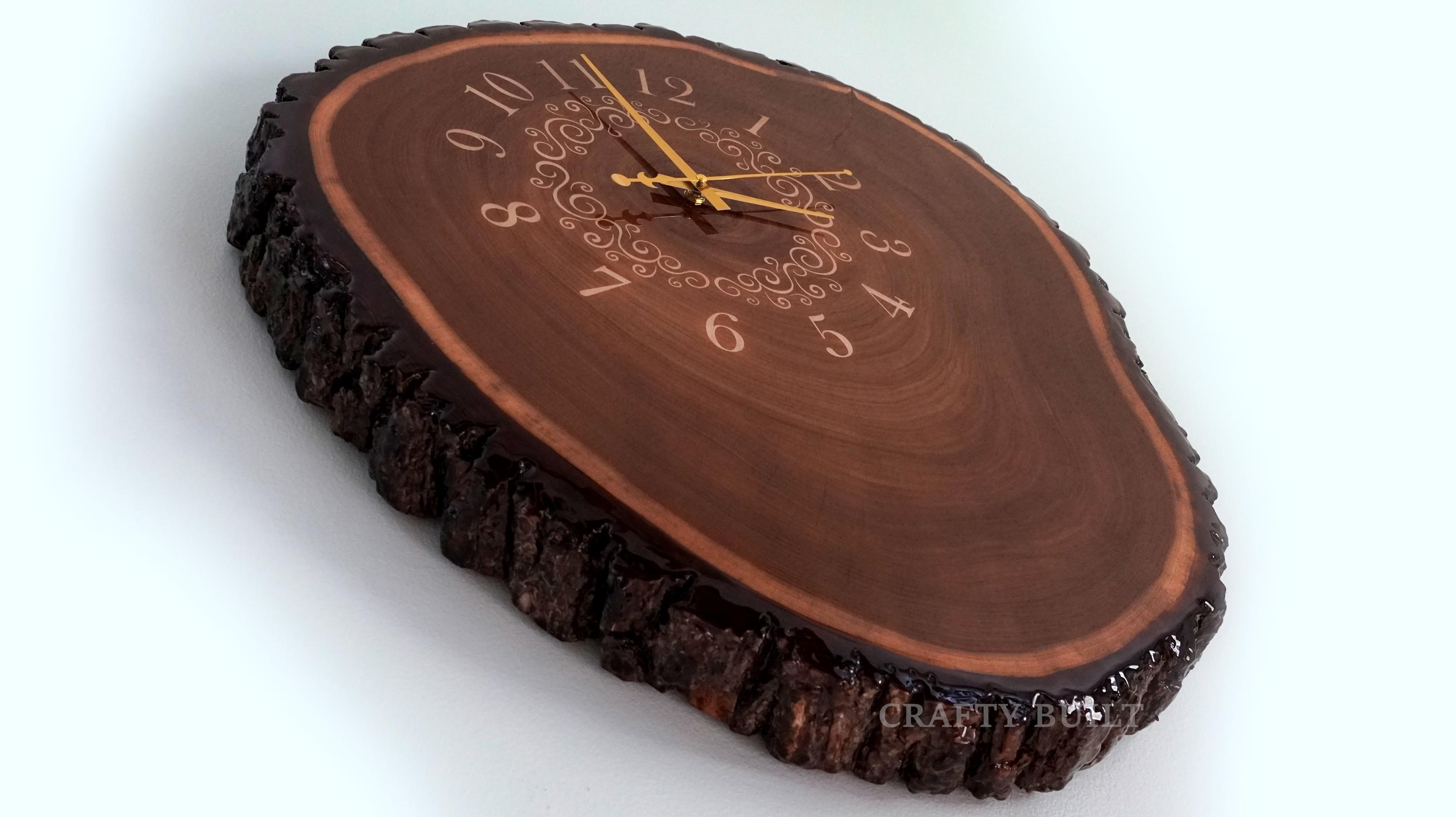 DIY Wood Inlay Carving Clock CNC Pattern Vectric Aspire Digital File ...