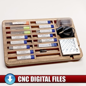 DIY Pattern Router Bits Tray CNC Files Template Tool Parts Tray Tool Organizer Wood Tray Vectric VCarve Files, svg, Dxf, eps, ai, pdf