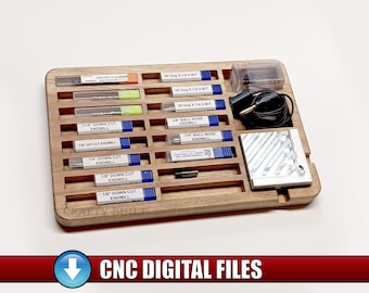 Bandeja para brocas de enrutador con patrón DIY archivos CNC plantilla bandeja para piezas de herramientas organizador
