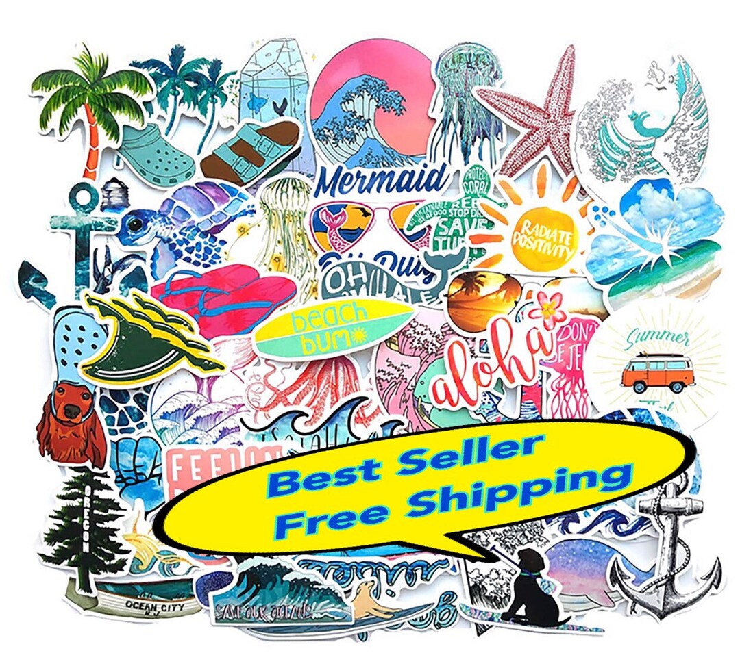 Beach Life VSCO Stickers Packrandom Stickerswaterproof - Etsy