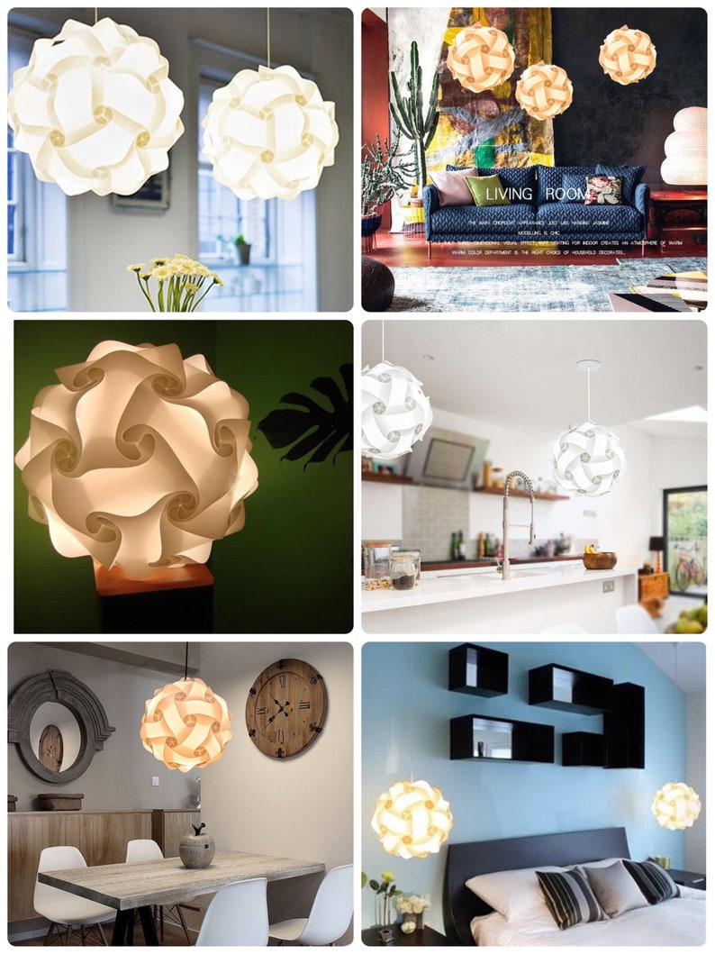 FULLY ASSEMBLED Jigsaw Puzzle Lamp Shade Hanging Lantern Etsy