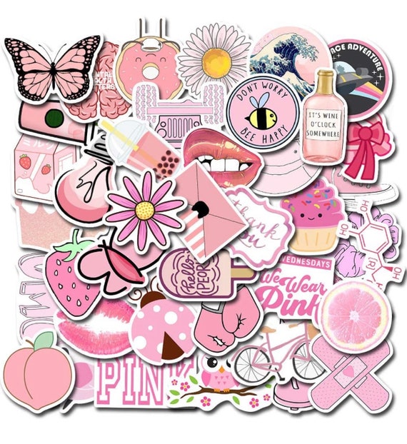 Cute PINK VSCO Stickers PackRandom StickersWaterproof Etsy