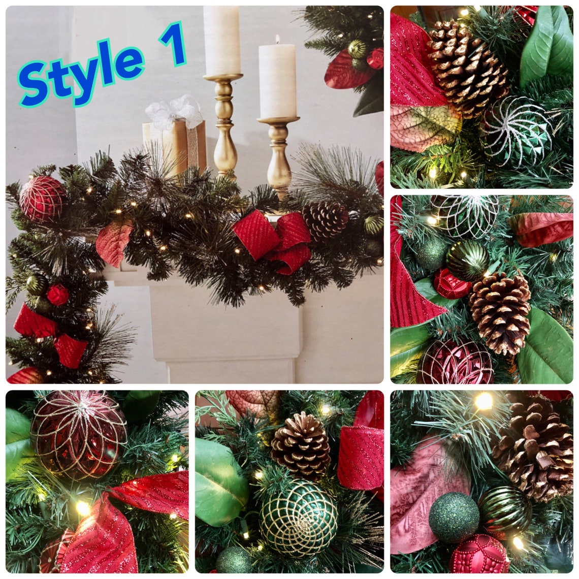 9FT. LED Light GARLANDChristmas GarlandPine ConesChristmas | Etsy