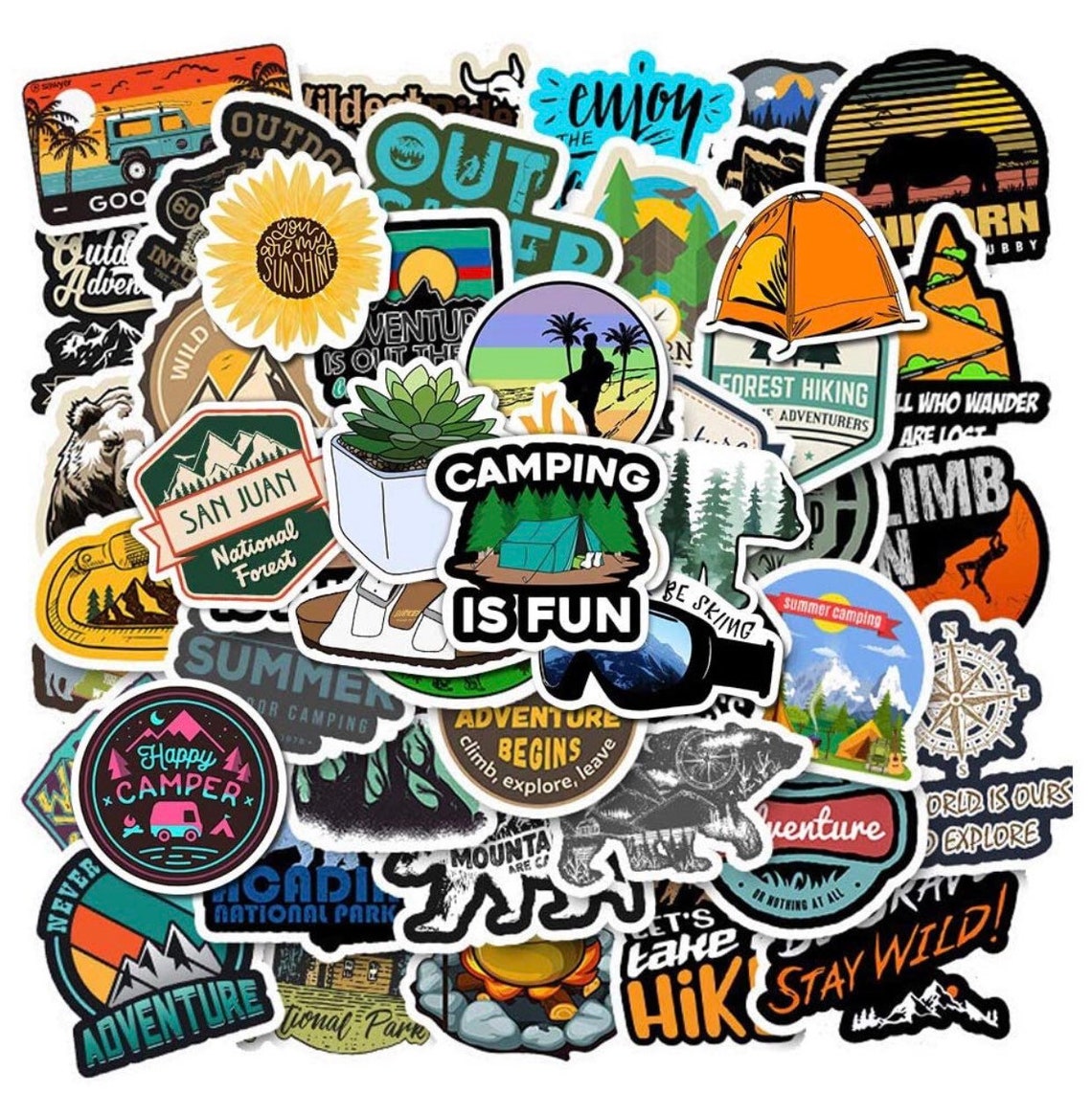 Outdoor Adventure VSCO Stickers Pack Random Stickers Etsy