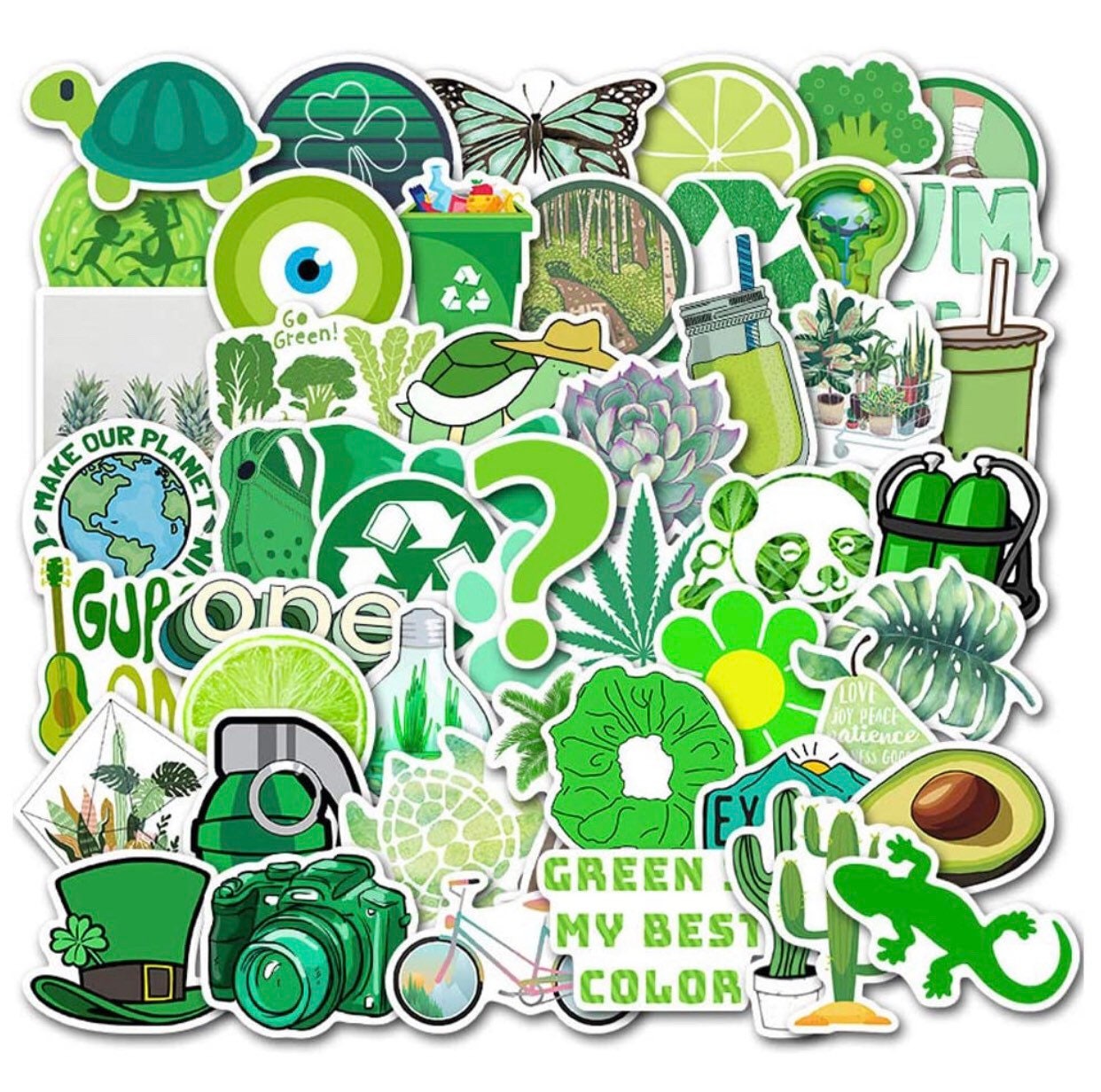 Cute GREEN VSCO Stickers PackRandom StickersWaterproof Etsy