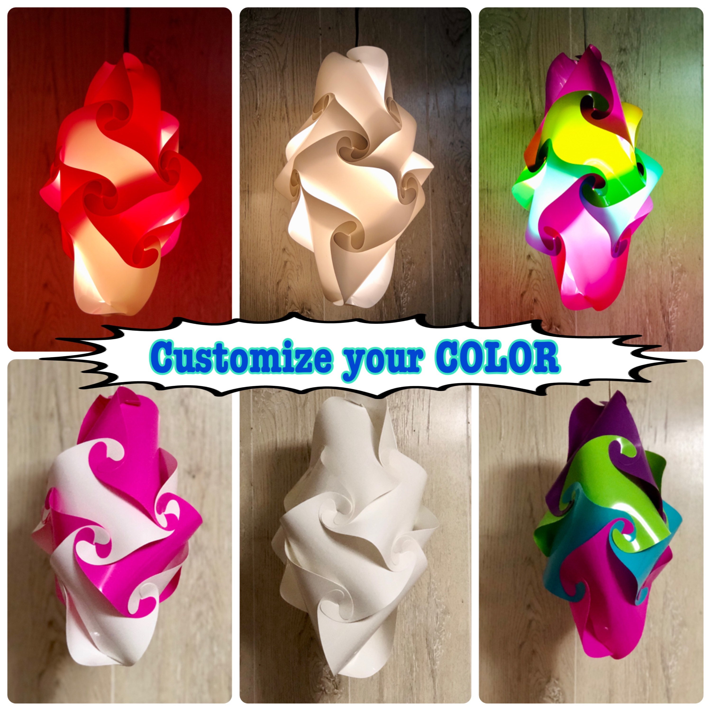 FULLY ASSEMBLED Jigsaw Puzzle Lamp shade Hanging Lantern Etsy