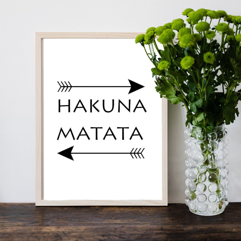 Hakuna Matata Disney Lion King Poster Black Gold Wall Art | Etsy