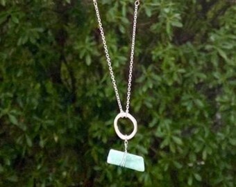 Genuine Raw Aquamarine Necklace, March Birthstone Necklace