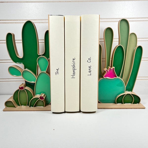 Cactus Bookends  |  Southwestern Decor  |  Desert Bookshelf