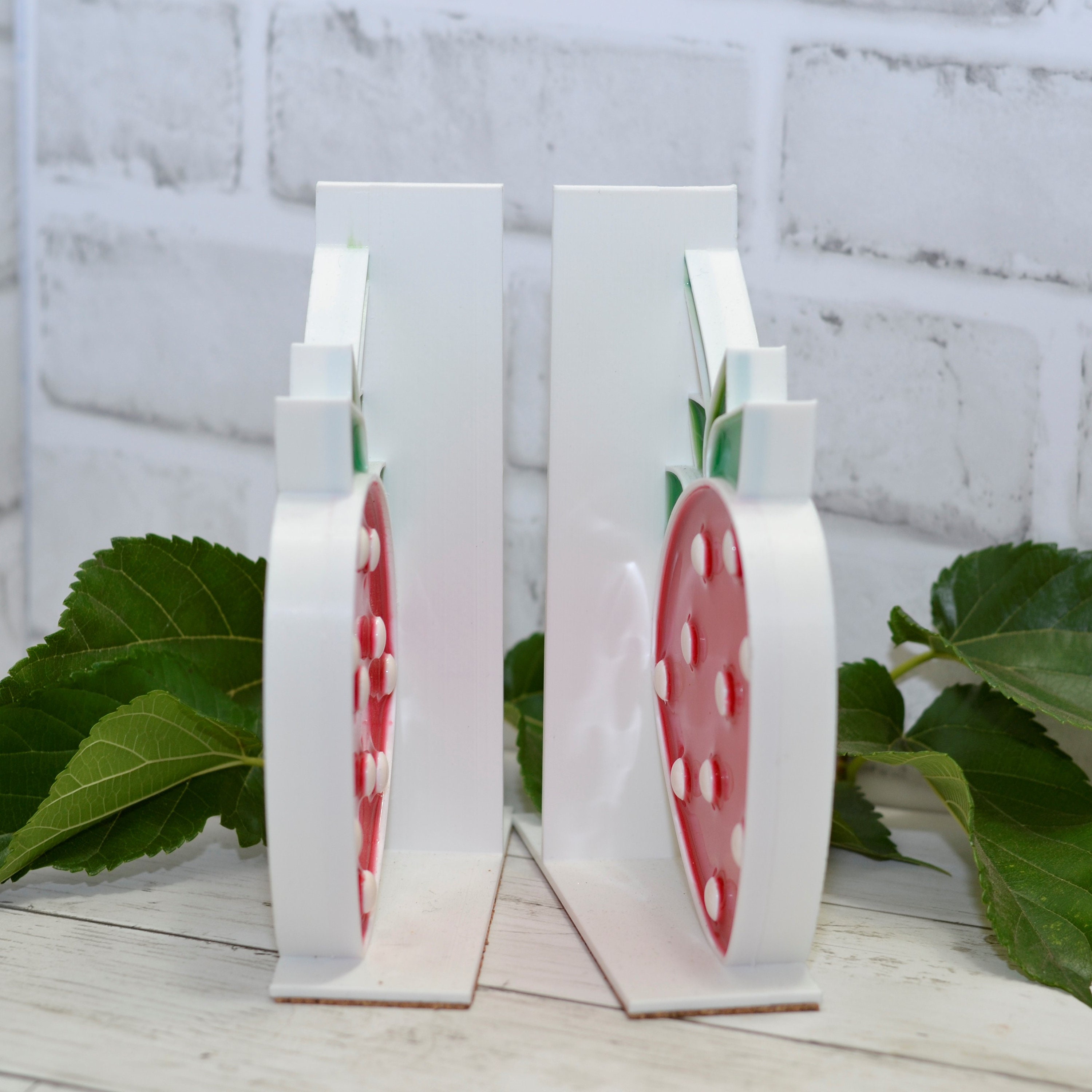 Strawberry Bookends Fruit Decor Berry Nursery Book Ends Etsy