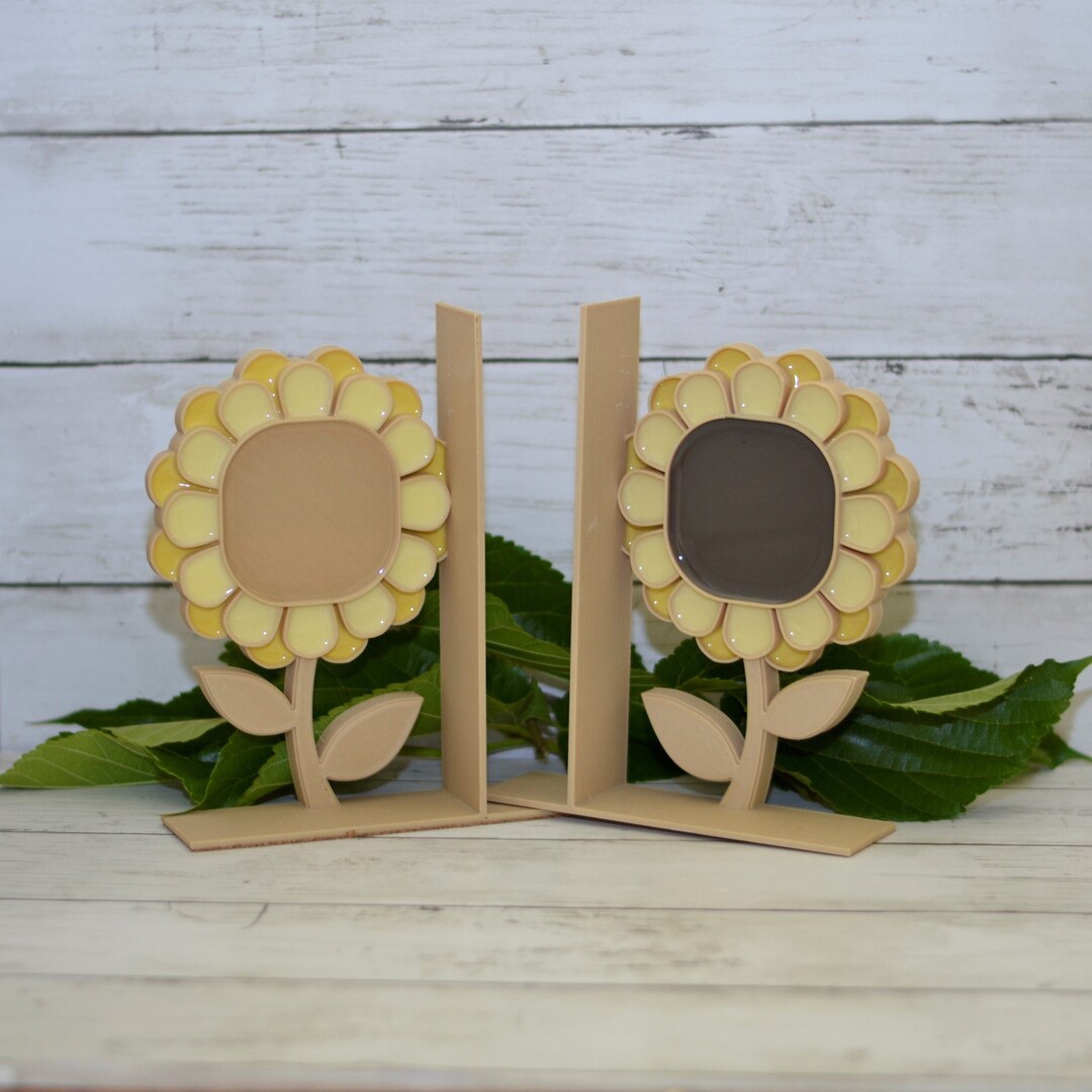 Sunflower Bookends Yellow Flower Book Ends Garden Etsy.de