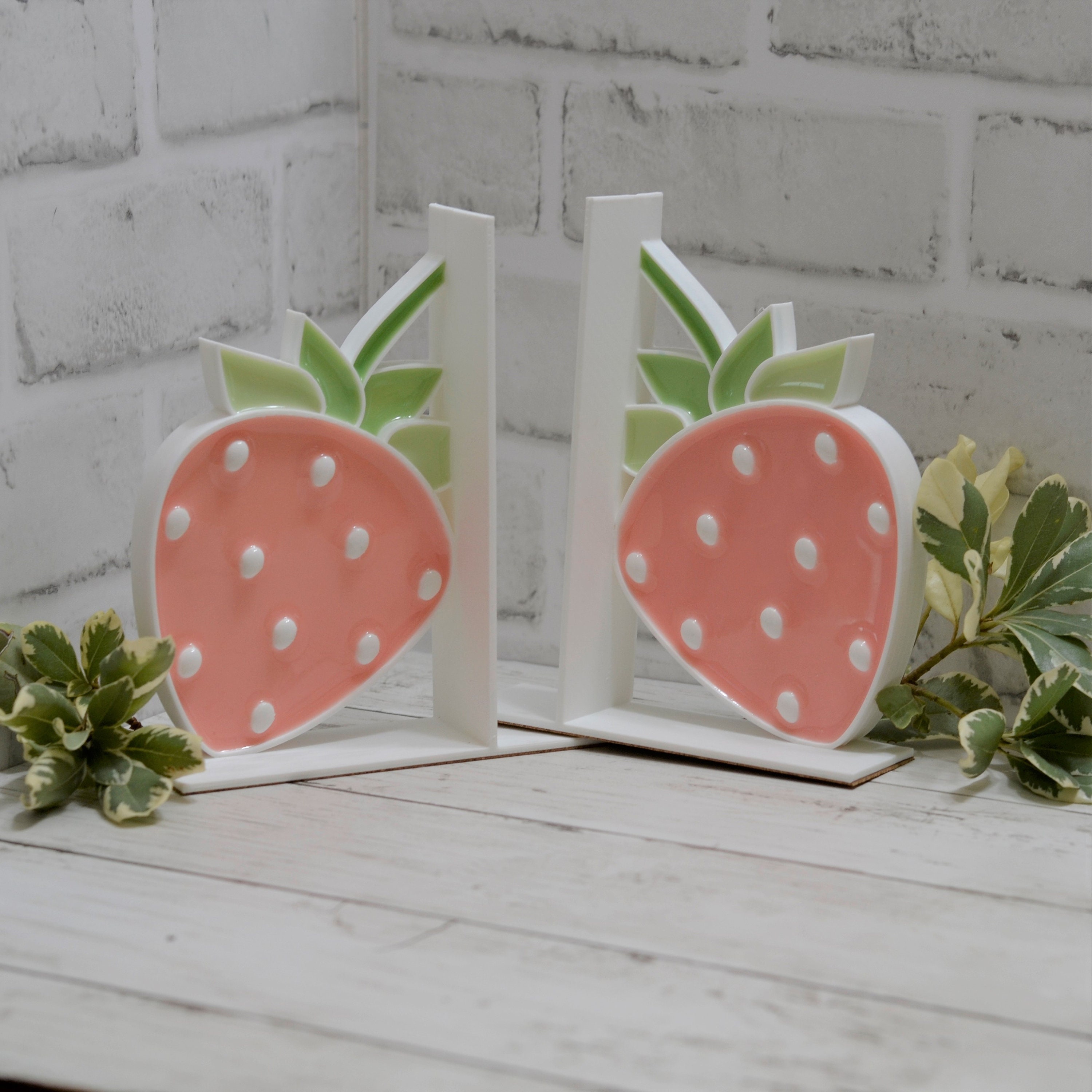 Strawberry Bookends Fruit Decor Berry Nursery Book Ends Etsy
