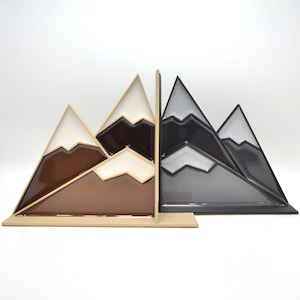 Handmade Mountain Bookends: 3D Printed with Colorful Resin