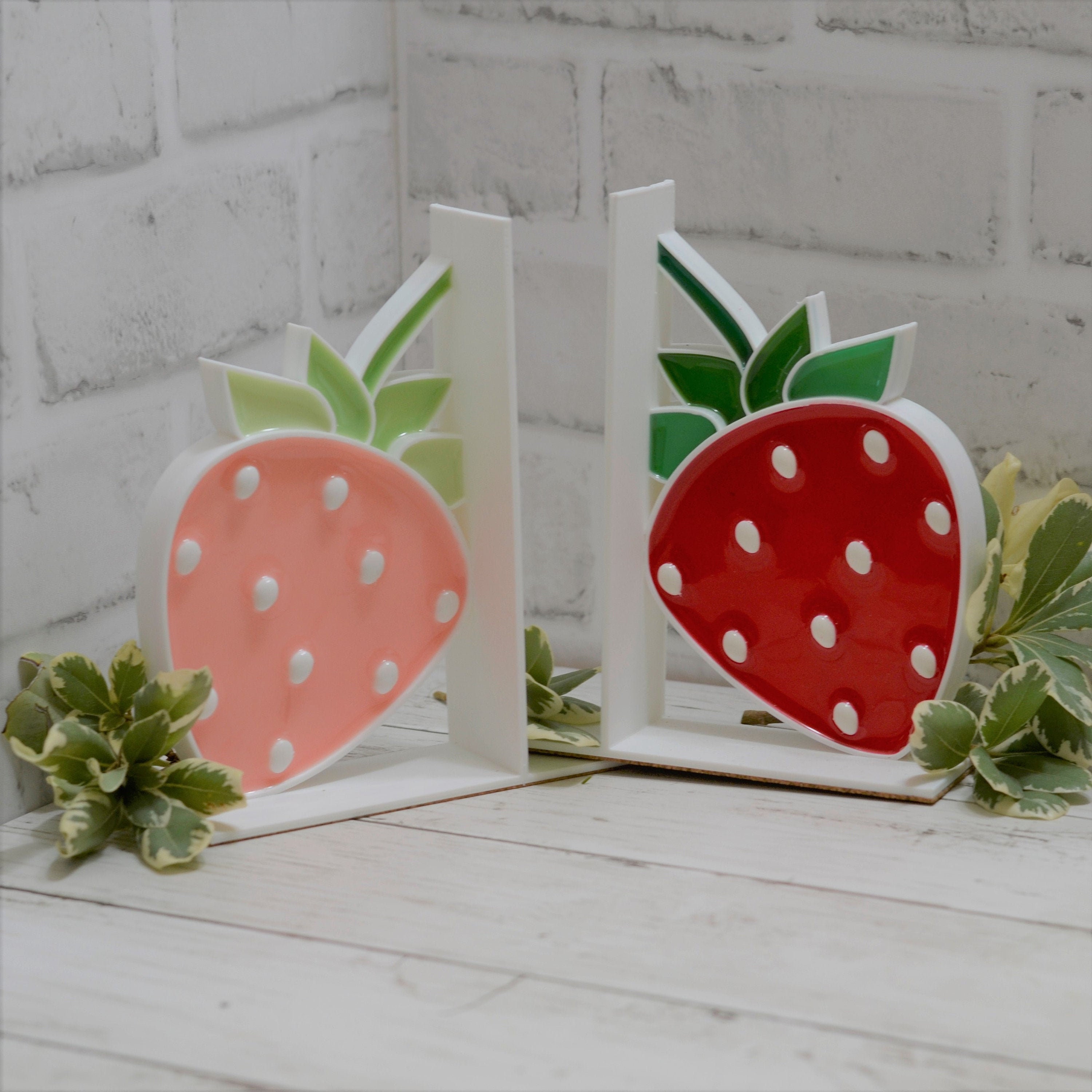 Strawberry Bookends Fruit Decor Berry Nursery Book Ends Etsy