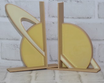 Yellow Saturn Bookends  | Planet Library | Astronomy Decor | Solar System Book Ends | Galaxy Bookshelf | Constellation Office | Science Gift