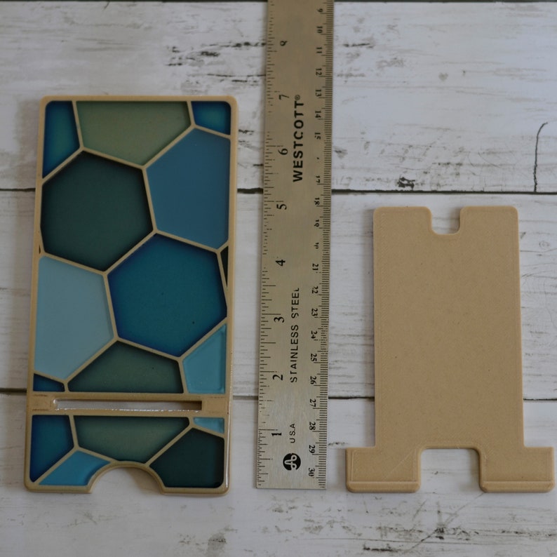 Honeycomb Phone Stand Hexagon iPhone Holder Geometric Pattern Charging Station Cell Phone Docking Station Epoxy Resin, 3D Printed image 10