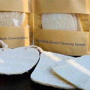 Natural Dish Vegetable 100% Natural Loofah Sponge 4 Pack
