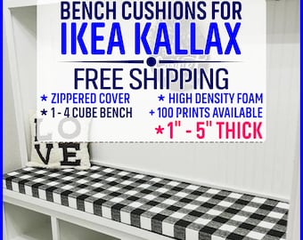 Custom IKEA Kallax Bench Seat Cushion / SMASTAD / TROFAST - 100% Screen Printed Polyester