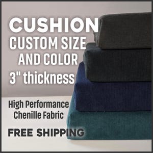 Custom Bench Cushion, Window Seat Cushion 3&quot; Thick with Zipper - Crypton Fabric