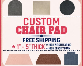Custom Chair Pad, Chair Cushion, Bar Stool Pad - Chenille fabric / Velvet fabric