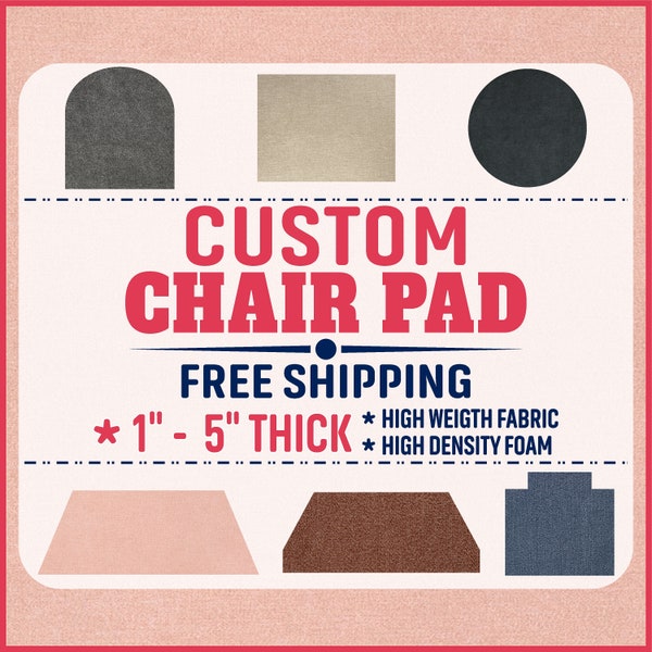 Custom Chair Pad, Chair Cushion, Bar Stool Pad - Chenille fabric / Velvet fabric