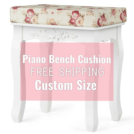 Piano Bench Seat Cushion (2" thickness) with 100% Screen Printed Polyester