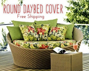 Custom Outdoor Daybed Cover Set with Polyester fabric (Zippered and Elastic)