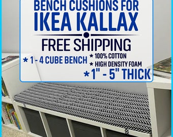 Custom IKEA Kallax Bench Seat Cushion / SMASTAD / TROFAST - Cotton fabric