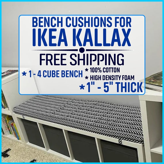 Custom IKEA Kallax Bench Seat Cushion / SMASTAD / TROFAST - Cotton fabric