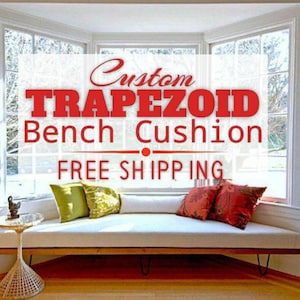 Custom Trapezoid Bay Window Seat Cushion with Zipper ( 3" Thick ) - Polyester Fabric